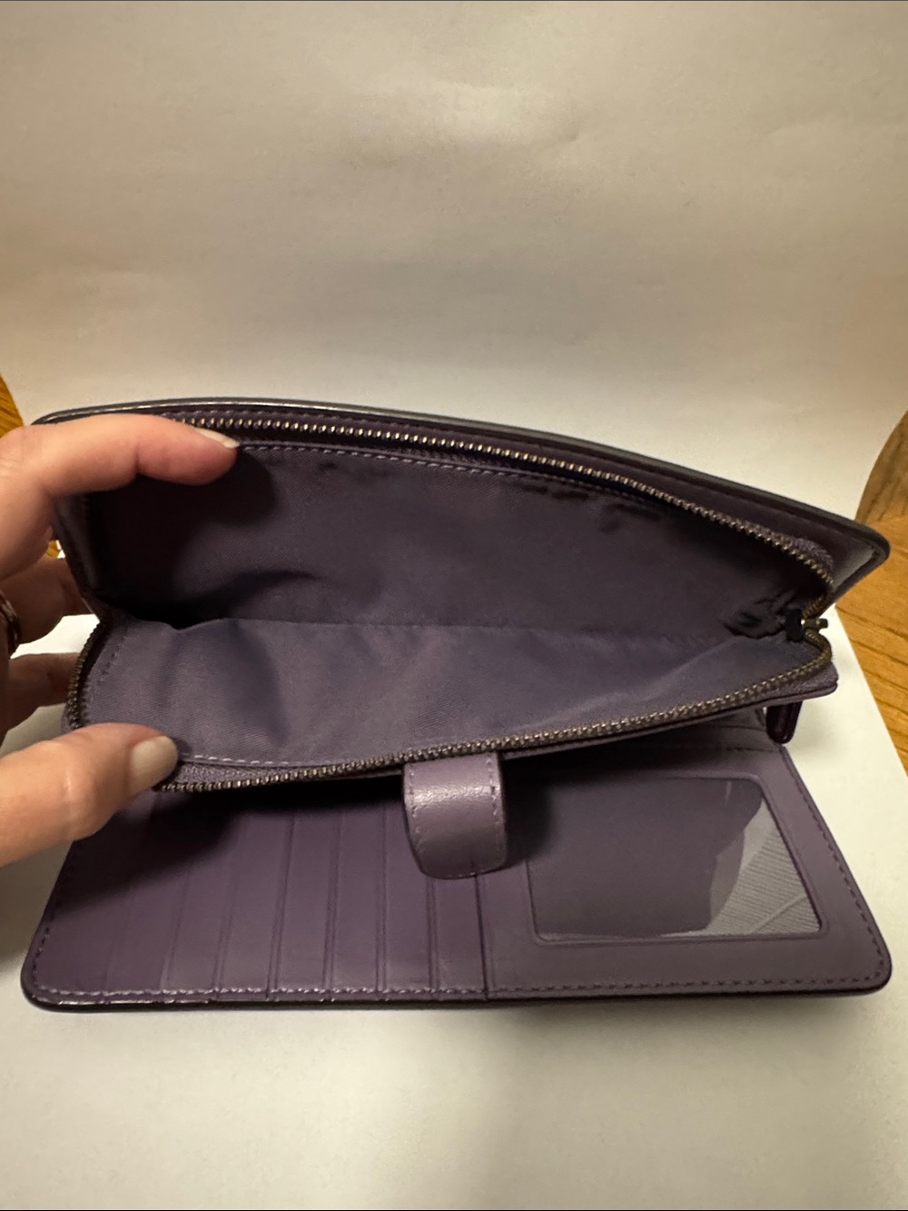 Rare Color Coach Skinny Wallet in Muted Grape - Picture 9 of 10